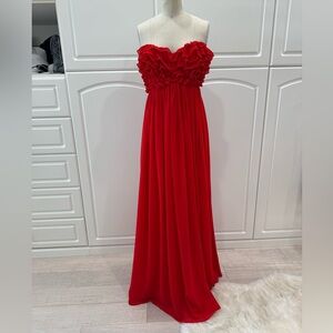 Lovers and Friends Red Ruffle Chiffon Dress